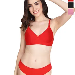 Liigne Women Pack Of 3 Everyday Padded Bra Lingerie Set-picture-39