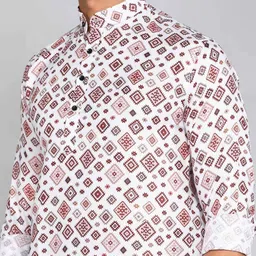 Bought First Men Geometric Printed Indie Prints Kurta image 2