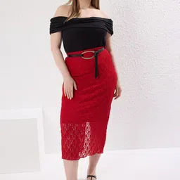 Trendyol Women Lace Pencil Midi Skirt-picture-14