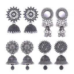 DIVASTRI Peacock Shaped Jhumkas Earrings-picture-37