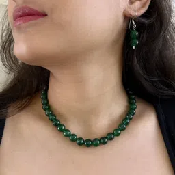 gehna by  beadazzled Gehna By Beadazzled Silver-Plated Pearls Beaded Necklace And Earrings-picture-21
