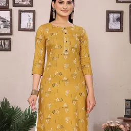 Rangita Floral Printed Gotta Patti Straight Kurta-image-21