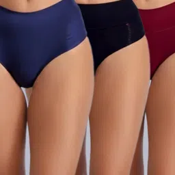 Eden Women Pack Of 3 Pure Cotton High Rise Full Coverage Solid Tummy tucker Panty image 4
