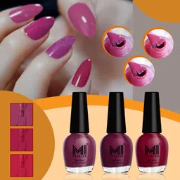 Ultra Glossy & HD Shine, Long-Lasting Nail Polish Combo For Professional Look Dark Purple,Wine,Light Wine-image-2
