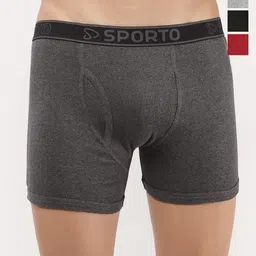 Sporto by Macho Pack Of 4 Low -Rise Trunks Sprto-M1030_A1-G1-Olv1-R1-XL-Multi-picture-11