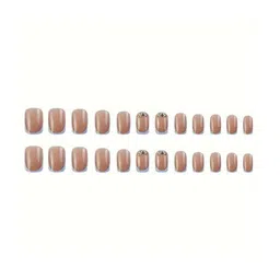 Indie Nails Set Of 24 Blue Tips & Stonework Reusable Press-On Nails Kit - Nude-image-33