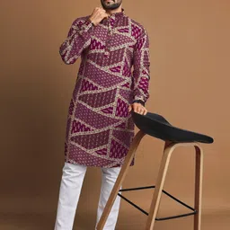 ATOXIC Men Pink Kurtas-picture-26