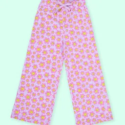 KiddoPanti Girls Pack Of 2 Printed Cotton Lounge Pants image 3