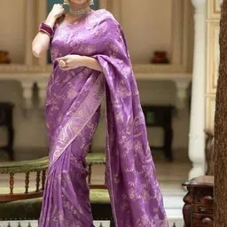 THE AQUARIUS Ethnic Motifs Woven Design Zari Banarasi Saree image 2