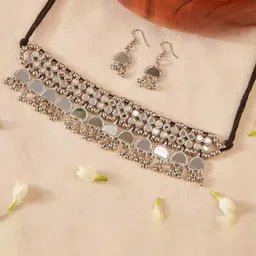 Sangria Stone Studded Beaded Jewellery Set-picture-26