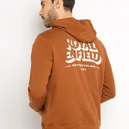Royal Enfield Typography Printed Long Sleeves Pure Cotton Front-Open Sweatshirt-picture-34