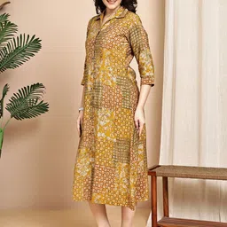 Claura Geometric Printed Shirt Midi Dress image 3