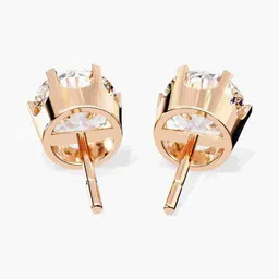 VALANOVA BIS Hallmark 18KT Rose Gold Diamond Studded Earrings- 1.95 gm image 4
