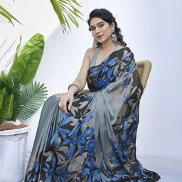 KALINI Floral Poly Chiffon Saree image 3