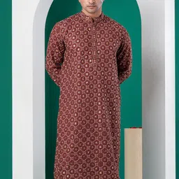 DEVOILER Men Embellished Sequinned Kurta image 2