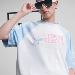 Street By Tokyo Talkies Women Typography Printed Round Neck Oversized Cotton T-shirt-picture-36