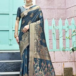 Anouk Rustic Floral Woven Design Banarasi Saree-picture-36