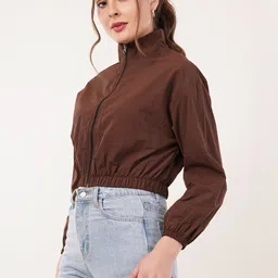 clobug Women Crop Bomber Jacket image 5