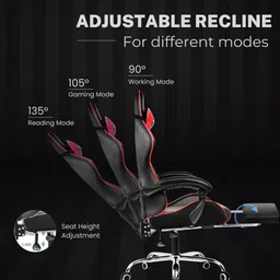 gtplayer #1USA Premium Gaming Chair Ergonomic Design with Massager & Footrest, 360Swivel, Neck & Back Support Gaming Chair image 3