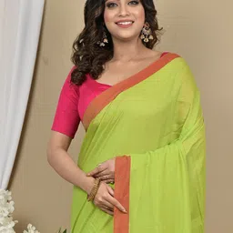 PuJoy Pure Cotton Taant Saree image 3