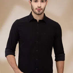 Parx Men Spread Collar Solid Cotton Slim Fit Casual Shirt-image-30