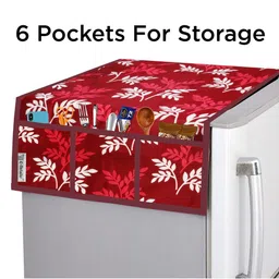 E-Retailer 6 Pieces Set of 1 Refrigerator Top Cover 1 Fridge Handle Cover & 4 Fridge Mats image 4