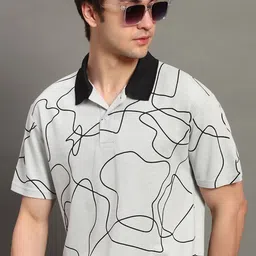 GET GOLF Men Printed Polo Collar Monochrome T-shirt-picture-14