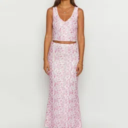 LULU & SKY Printed Sleeveless Top & Skirt Co-Ords image 1