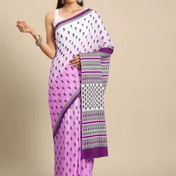 BUTA BUTI Floral Pure Cotton Saree image 1