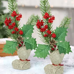 TIED RIBBONS Set Of 2 Mini Christmas Tree image 2