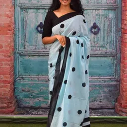 Pinkcity Trade World Blue Pure Cotton Ikat Sarees-image-92