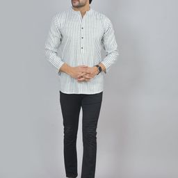 Anouk Rustic Men Thread Work Handloom Kurta-picture-14