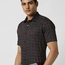 van heusen V Dot Men Slim Fit Spread Collar Floral Printed Cotton Formal Shirt image 5