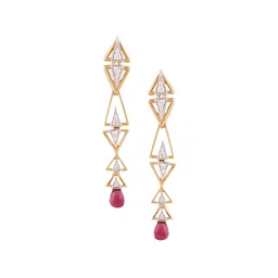 Mia by Tanishq 14KT Gold Natural Diamond Drop Earrings - 4.072 gm image 5