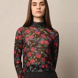 ONLY Floral Print Net Top image 2