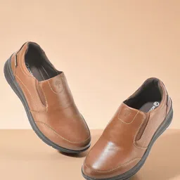 Woodland Men Textured Nubuck Slip-On Sneakers-image-9