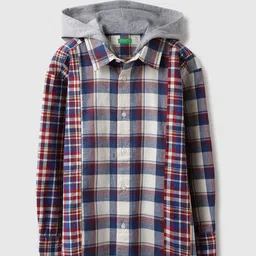 United Colors of Benetton Boys Hood Checked Cotton Casual Shirt-picture-40