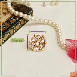 BeAbhika Gold-Plated Kundan-Studded Finger Ring image 3