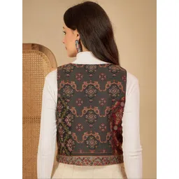 all about you Women Floral Woven with Embroidered Jacket image 5