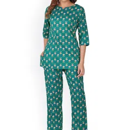 30 Looks Floral Printed Pure Cotton Tunic & Trousers Co-Ords-picture-26