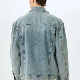 Koton Men Washed Crop Denim Jacket image 5