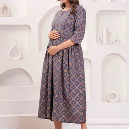 Nayo Floral Print Maternity Maxi Dress image 5