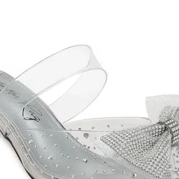 London Rag Embellished Bow Kitten Heeled Mules image 5