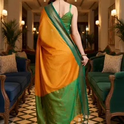 all about you Woven Design Zari Pure Silk Handloom Kanjeevaram Saree image 3