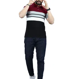Moda Rapido Men Striped Polo Collar T-shirt image 5