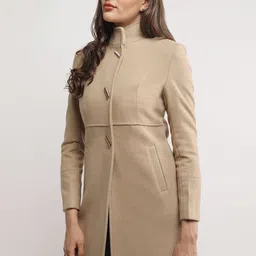PROTEX Women Solid Single Breasted Winter Wear Woollen Overcoat image 4