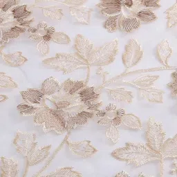 MONKDECOR Brown Floral 8-Seater Table Cover with Embroidered details image 2