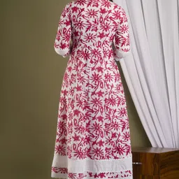 Shivaradhya Designers Women Floral Printed Angrakha Pure Cotton Kurta with Trousers image 4