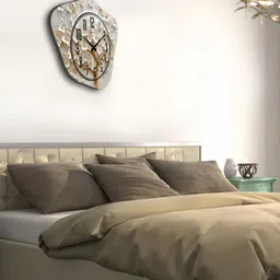 OLIVE TREE Brown & Black Printed Wooden Geometric Vintage Wall Clock image 3