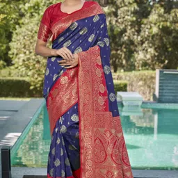 RASVRITI Woven Design Zari Art Silk Banarasi Saree-picture-33